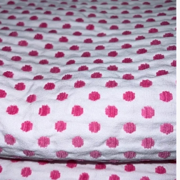 Pottery Barn Kids white with pink polka dots 4 curtain drapes panels 44"x 84”